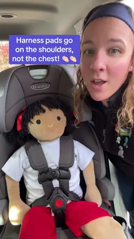 If your car seat came with harness pads, those are safe to use following the manual’s instructions!  Be sure they are on top of the child’s shoulders and do not interfere with placing the chest clip at armpit level.  For newborns or smaller babies, you might need to remove the harness pads until baby is a little bigger in order to achieve a proper chest clip position: consult your manual!  Reminder: every single car seat manufacturer prohibits adding harness pads (and other inserts or accessories) that did not come with your seat!  They have not been crash tested with your seat, and they can interfere with the harness fit and function in a crash.  Never add aftermarket harness pads/strap covers to your car seat!  #cpst #cpstsoftiktok #childpassengersafetytech #childpassengersafetytechnician #childpassengersafetytok #carseat #carseatsafety #carseatsafetytok #carseattok #carseattiktoks #carseateducation #carseatmistakes #carseatmisuse #chestclip #babycarseat #infantcarseat #rearfacing #rearfacingcarseat #forwardfacing #forwardfacingcarseat #convertiblecarseat #allinonecarseat #combinationcarseat #babies #toddlers #preschoolers #kids #mom #dad #parents #momtok #dadtok #MomsofTikTok #dadsoftiktok #momlife #dadlife #firsttimemom #firsttimedad #newmom #newdad #buckleup 