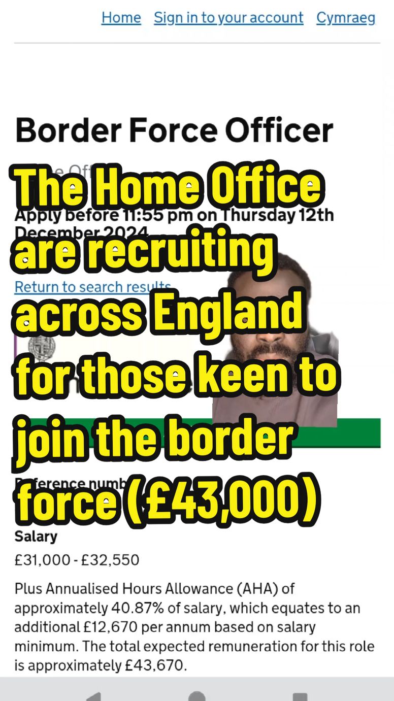 The Home Office are looking to recruit people in over 20 different locations as Border Officers or Border Force assistants. This role pays £43,000 for those willing to work in the Gatwick location. #entrylevel #civilservice #jobsearch #governmentjob 