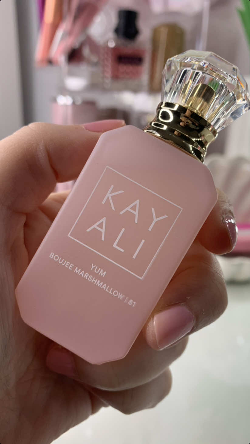 This is def my new favorite perfume!! Kayali Yum boujee marshmallow | 81 💗 @Kayali #kayali #newperfume #fragrancetiktok #smellnice #beauty #pinkperfume #marshmallowperfume #sweetfragrance 