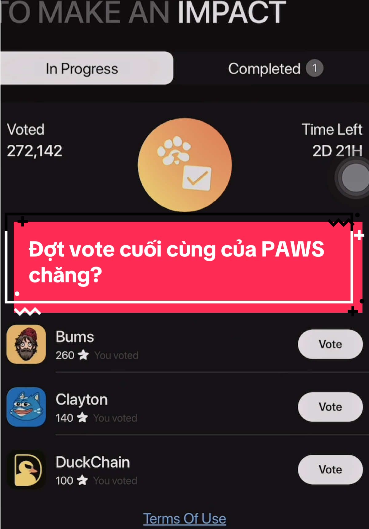 Sau bảo trì làm quả vote kiếm nhẹ 70k PAWS 🤣, cơ mà ai biết cái task đi đánh bạc với bí ẩn kia là gì ko? #airdrop #mmo #PAWS #tiktok #trending #tuandaongoc #votepaws #pawsnhiemvumoi