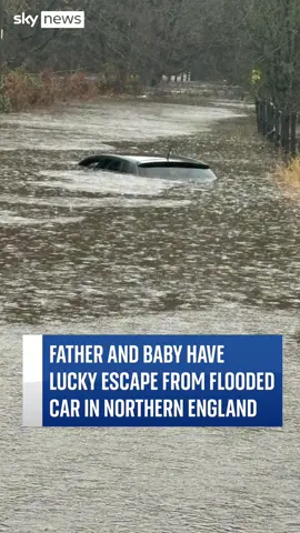 Tragedy almost struck a family in West Yorkshire after a father had to suddenly rescue his 11-month-old son from their flooded car. #Yorkshire #England #UK #StormBert #Flooding