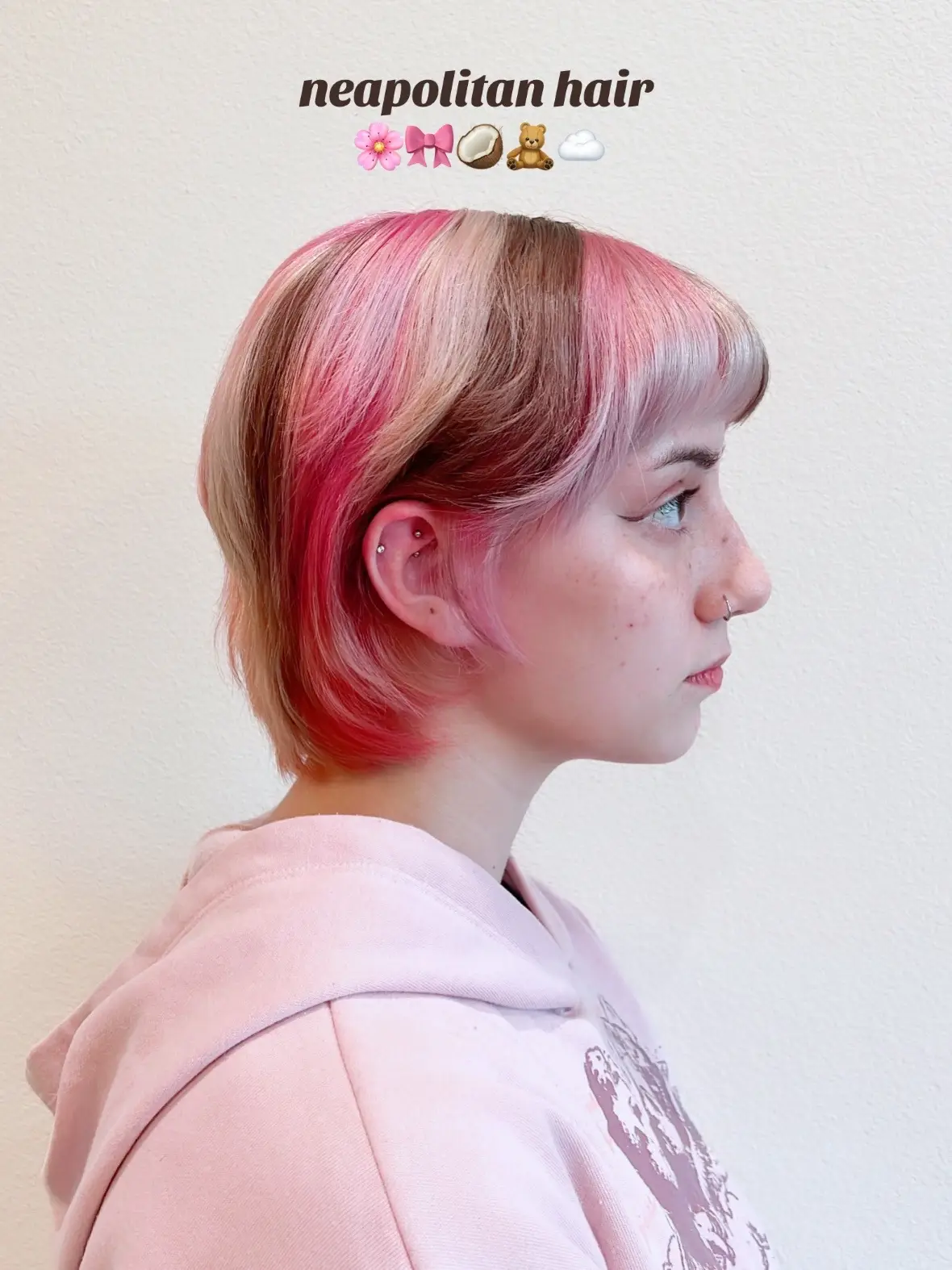 Neapolitan ice cream hair for @everythinggbyjess 🌸🍨🍫✨☁️🌷💗🍦🧸🍡🎀🍩 I LOVE helping cosmo students and associates further their education by doing color examples on them and using it as a teaching experience! Jess and I tag teamed this red color correction and we ended up with a beautiful canvas and were able to achieve this perfect neapolitan ice cream color.  For all students I charge a $150 flat fee, and you buy the color and I am open to experimenting on your hair together ☺️🎀✨🍦 This color correction was only possible with @k18hair!  FOR MY HAIR ARTISTS / STUDENTS: If you want an in depth tutorial/formulas/partings for any of my hair transformations, you should head over to my education page @cherrycloudlearning !! Message me to pay the fee and you will have lifetime access 🐚☁️✨🦢🫧 #atxhairsalon #austinhair #austintexashair #calicohair #austinspecialist #k18results #chunkyhighlights #y2khair #austinsalon #haircoloristaustin #calicocatvibes #atxstylist #austincolorist #y2khairtrends #calicoinspiredhair #chunkyhighlightsaustin #atxcalicohair #austiny2khair #catvibesatx #austinhaircolor #specialistaustin #austincalicohair #calicostyle #austiny2k #atxhaircolor #chunkystyleaustin #y2kaustin #atxhairtrends #austinchunkyhighlights #austincat