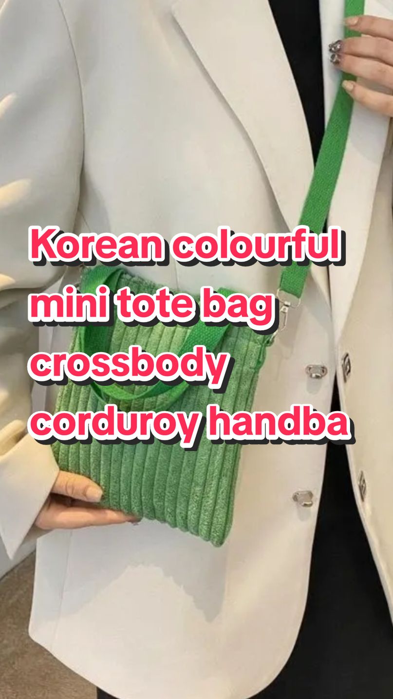 Korean colourful mini tote bag crossbody corduroy handbag #handbag #corduroy #totebag #crossbodybag #bag 