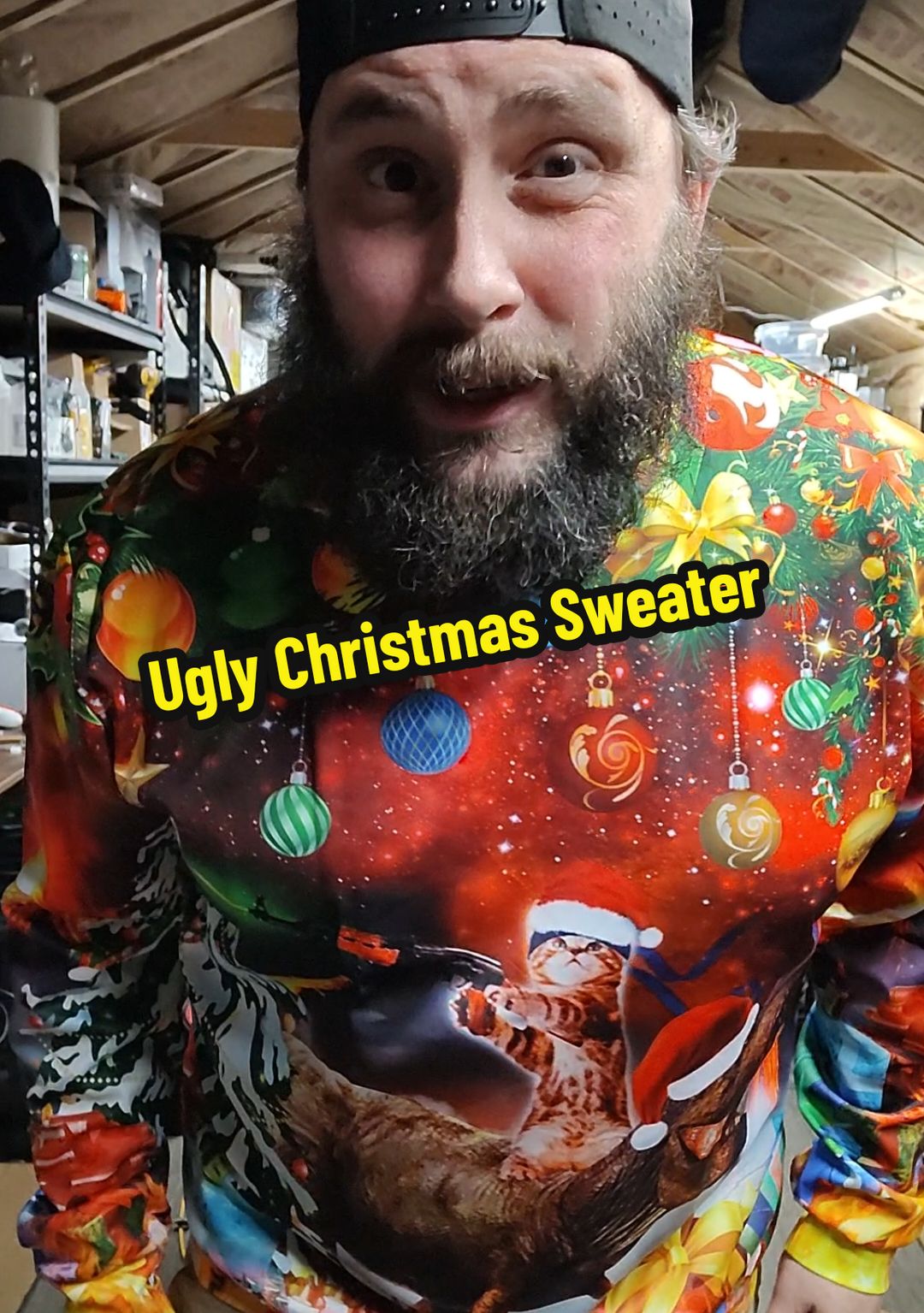 Ugly Christmas Sweater! This thing is awesome! Get yours now in the TikTok shop link provided! #christmas #trex #cat #uglysweaters #uglychristmasweaters #sweater #funnyshirts 