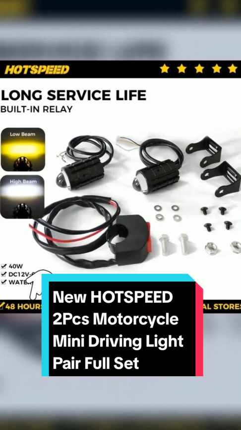 New HOTSPEED 2Pcs Motorcycle Mini Driving Light Pair Full Set  Only ₱189 pesos! Don't miss out! Tap the link below! #minidrivinglightformotorcycle #TikTokShop #TikTokFashion #tiktokaffiliate #tiktokph #tiktokfinds #LearnOnTikTok 