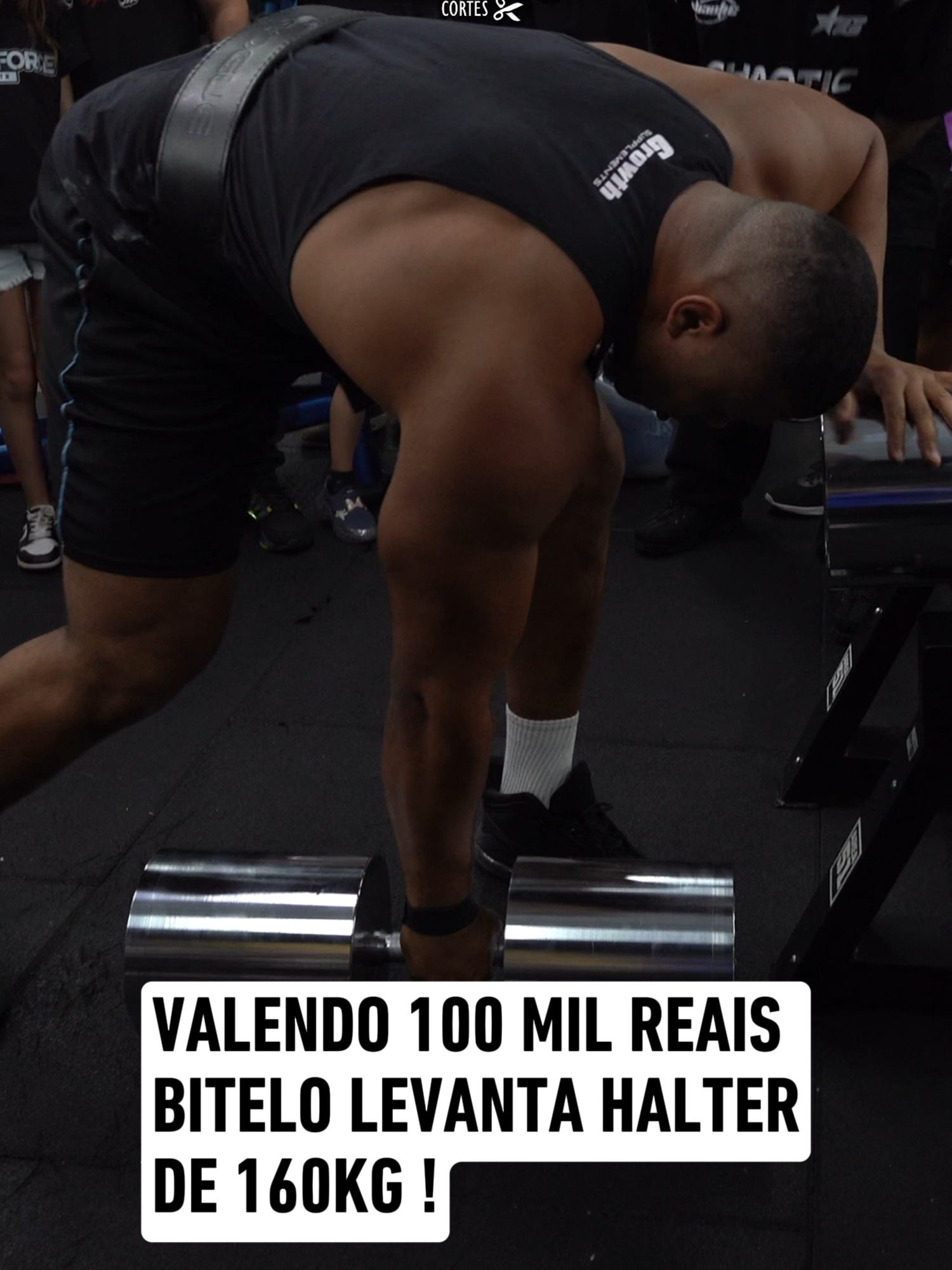 Valendo 100 Mil Reais bitelo levanta halter de 160kg com leo stronda #bitelo #leostronda