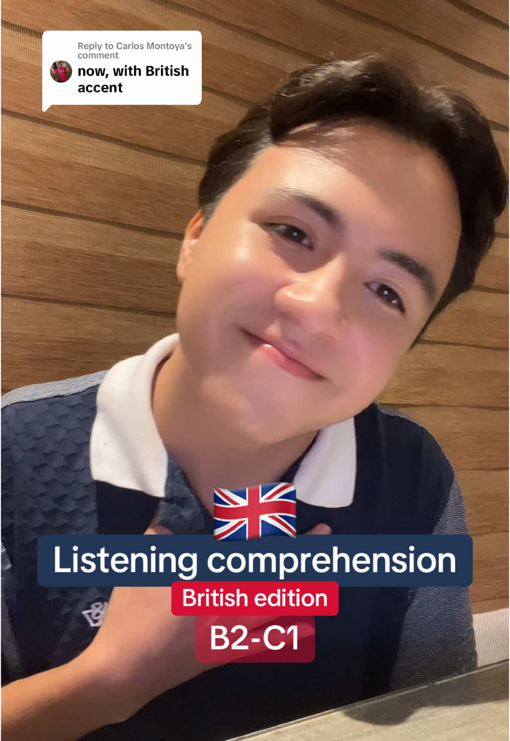 Replying to @Carlos Montoya English Listening comprehension (British edition) B2-C1 level. #parati #foryou #fypシ #english #toefl #ielts #learnenglish #cambridge #pronunciation #listening 