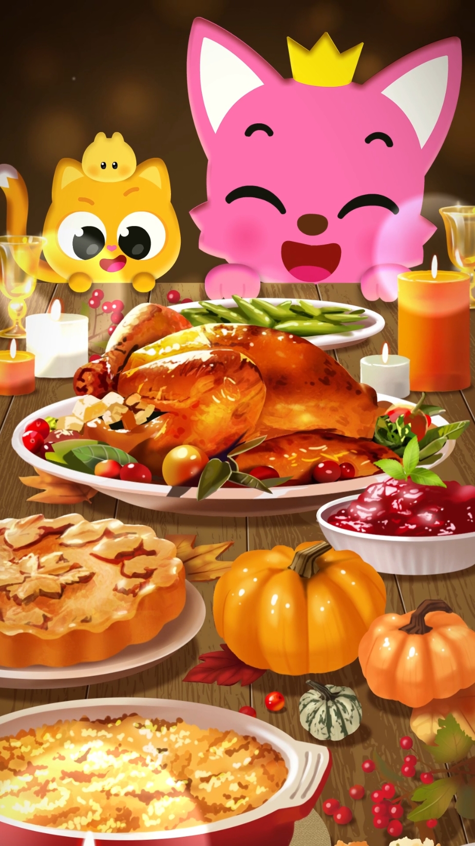 Happy Thanksgiving🦃 #thanksgiving #Pinkfong #Ninimo #anime #trending 