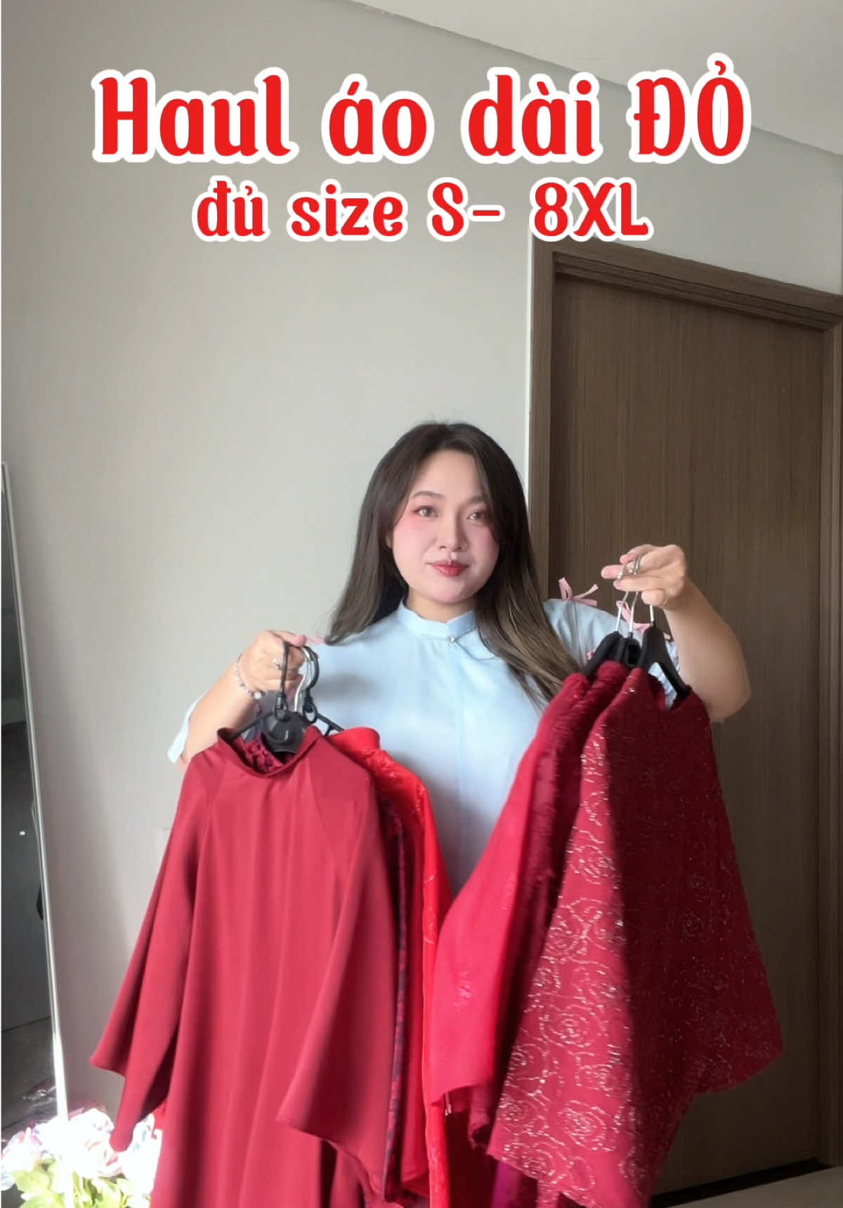 Năm mới mặc đỏ cho rực rỡ kkk #ntlghime #bigsize #chubby #aodai #aodaibigsize #GocLamDep 