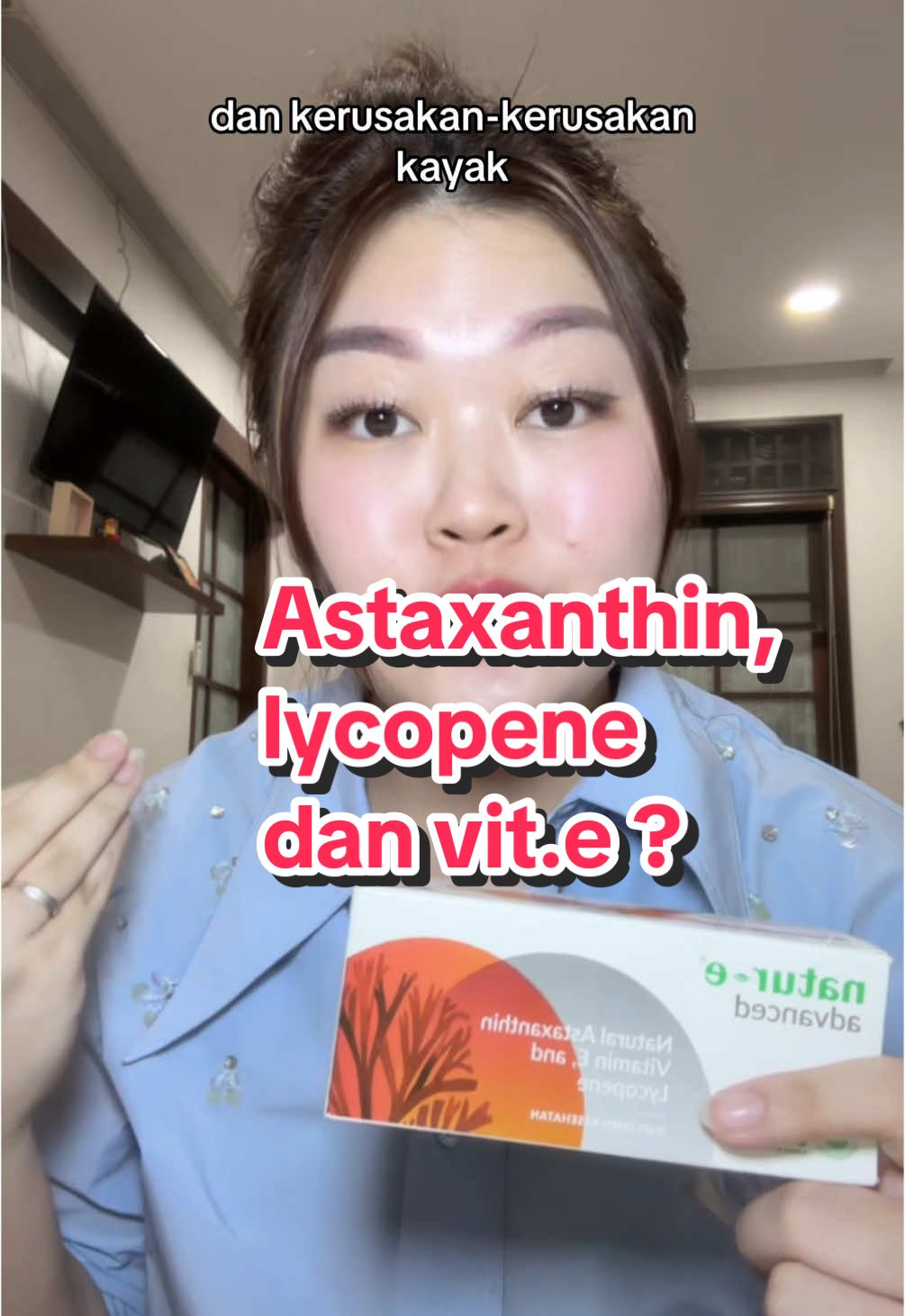 Astaxanthin lycopene dan vit e , semuanya dalam kapsul Natur-e advance 😍 #astaxanthin #antioksidan #suplemenkulit #antiagingtips #skincare #skintips #natureadvance #wibgajian 