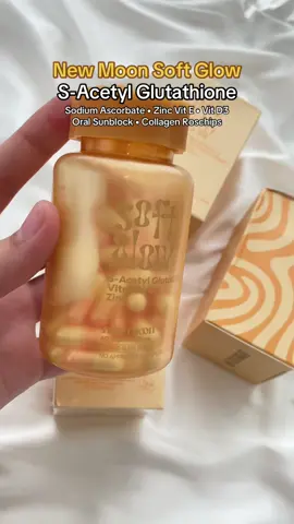 FDA Approved New Moon Soft Glow S-Acetyl Glutathione 60capsules ✅ S-Acetyl Gluta ✅ Sodium Ascorbate + Zinc ✅ Vitamin E + D3 ✅ Oral Sunblock ✅ Collagen ✅ Rosehips #newmoon #softglow #newmoonsoftglow #fyp 