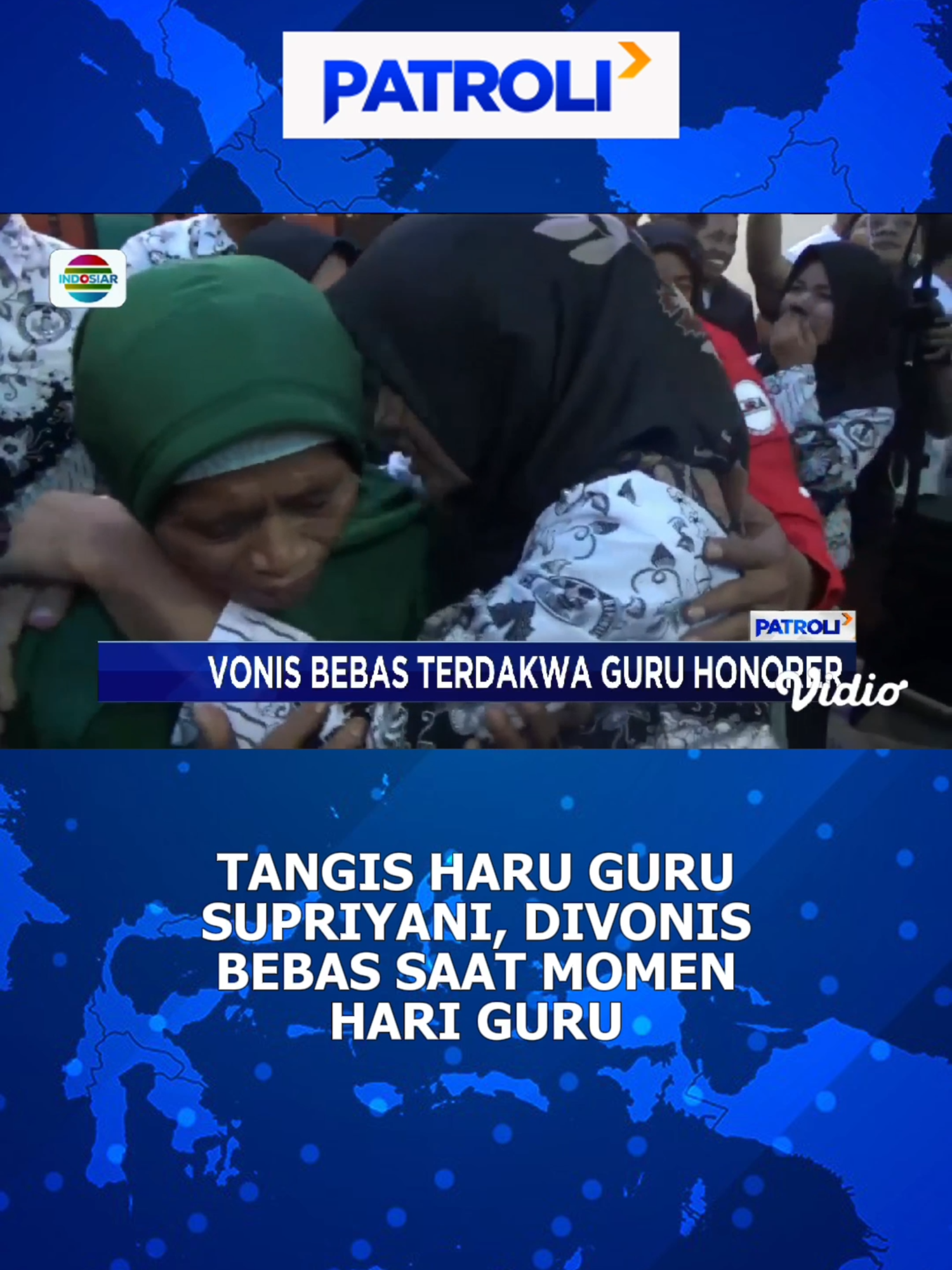 Alhamdulillah, Guru Supriyani sepenuhnya bebas ✨ #hariguru #harigurunasional #gurusupriyani #NewsIndosiar #patroli #patroliindosiar #berita #tiktoknews #beritatiktok #beritaditiktok #tiktokberita #fyp #foryou #fypindonesia