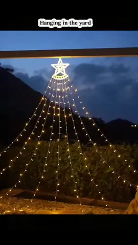 Solar Star Waterfall Lights Christmas Holiday Outdoor Garden Decorative String Lights #Christmasdecoration #gardendecoration #decoration #decorativelamp #tiktokshopfuntasticpayday 