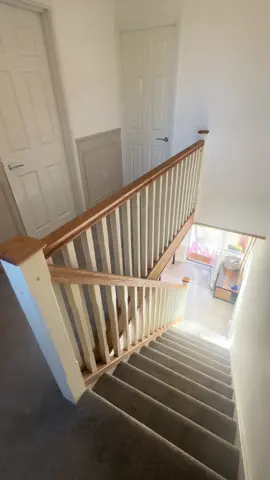 Start to finish Stair renovation ✨ #oak #Home #interiordesign #transformation #satisfying #fyp #asmr #woodworking #stairs #uk #new 