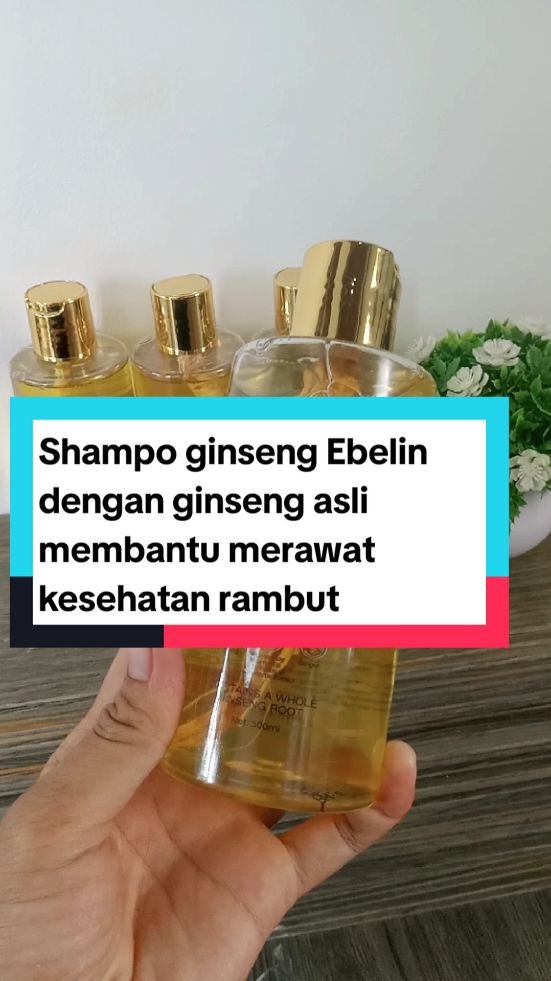 Sampo ginseng mengandung ginseng asli,jahe Indonesia,Niacinamide, Vitamin B5,dan 11 herbal alami dari Korea ,membantu merawat kesehatan rambut #shampooginseng #ebelin #shampoantiketombe #shampoantirontok 