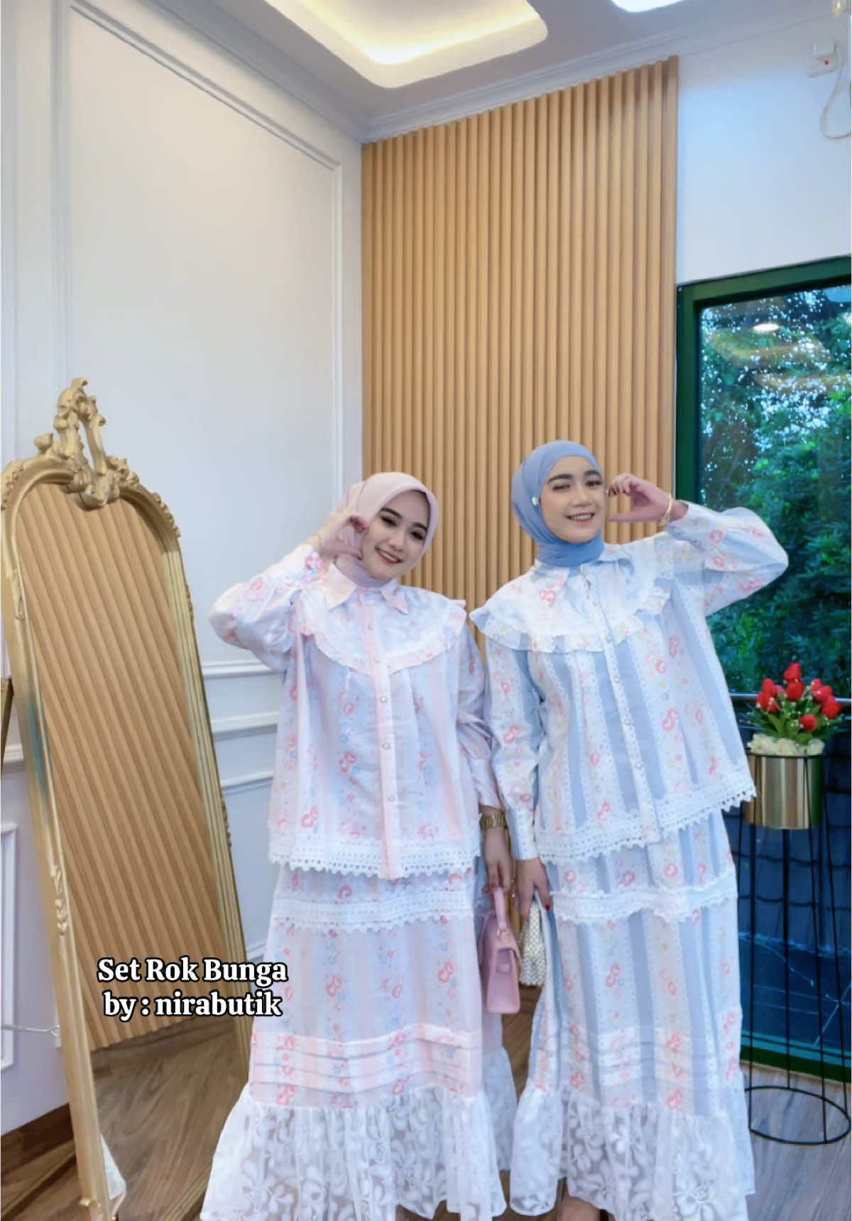 🌸 Kode : Set Rok Bunga Renda 🌸 #oneset #fyp #bajucewe #setrok #viralvideo 