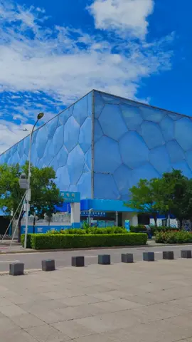 #CUBE under the blue sky and white clouds The National Aquatics Center is one of the landmark buildings of the 2008 Beijing Olympic Games!