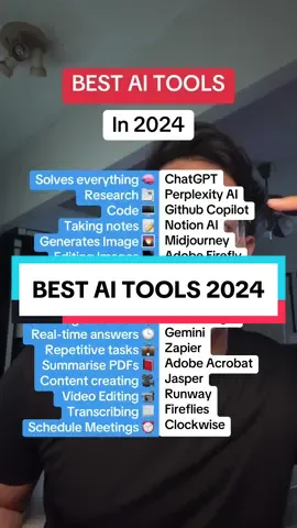 Best AI tools in 2024! How many have you used?  #AI #AItools #tech #2024