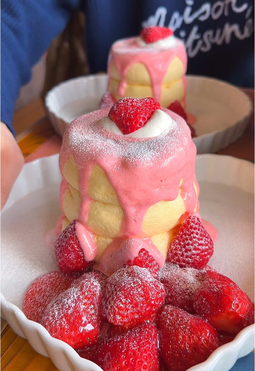 飲めるスフレパンケーキ🥞🍓´- メレンゲと粉を９：１の配分で作られたスフレパンケーキなので、口に入れた瞬間しゅわっととろけてしまうような食感💭 📍福岡/太宰府 「パンケーキ堂」 #福岡グルメ #福岡カフェ #太宰府グルメ #太宰府カフェ 