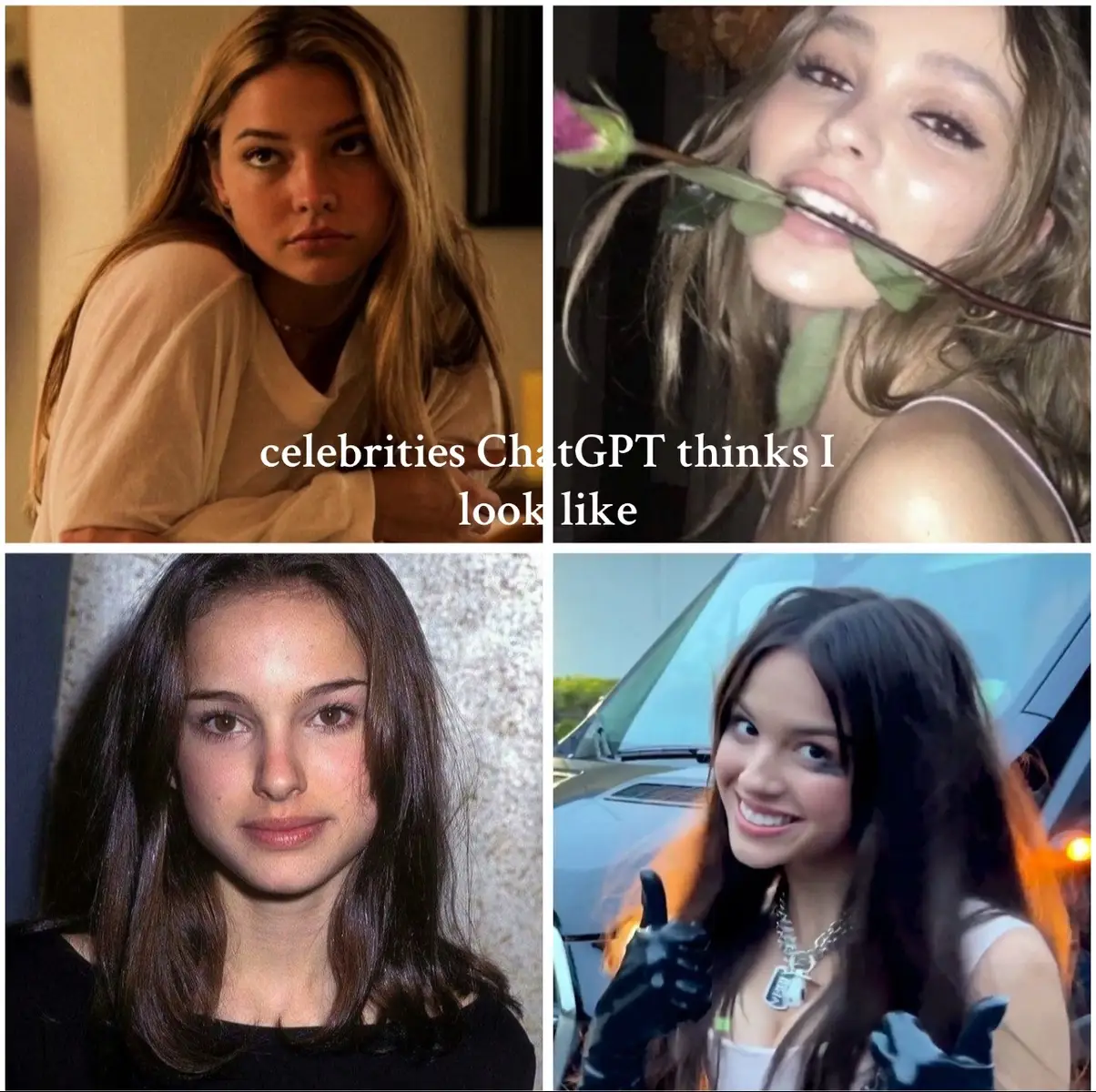 was not expecting Olivia Rodrigo, interesting take chatgbt, i cant unsee Lily-Rose Depp now though i fear