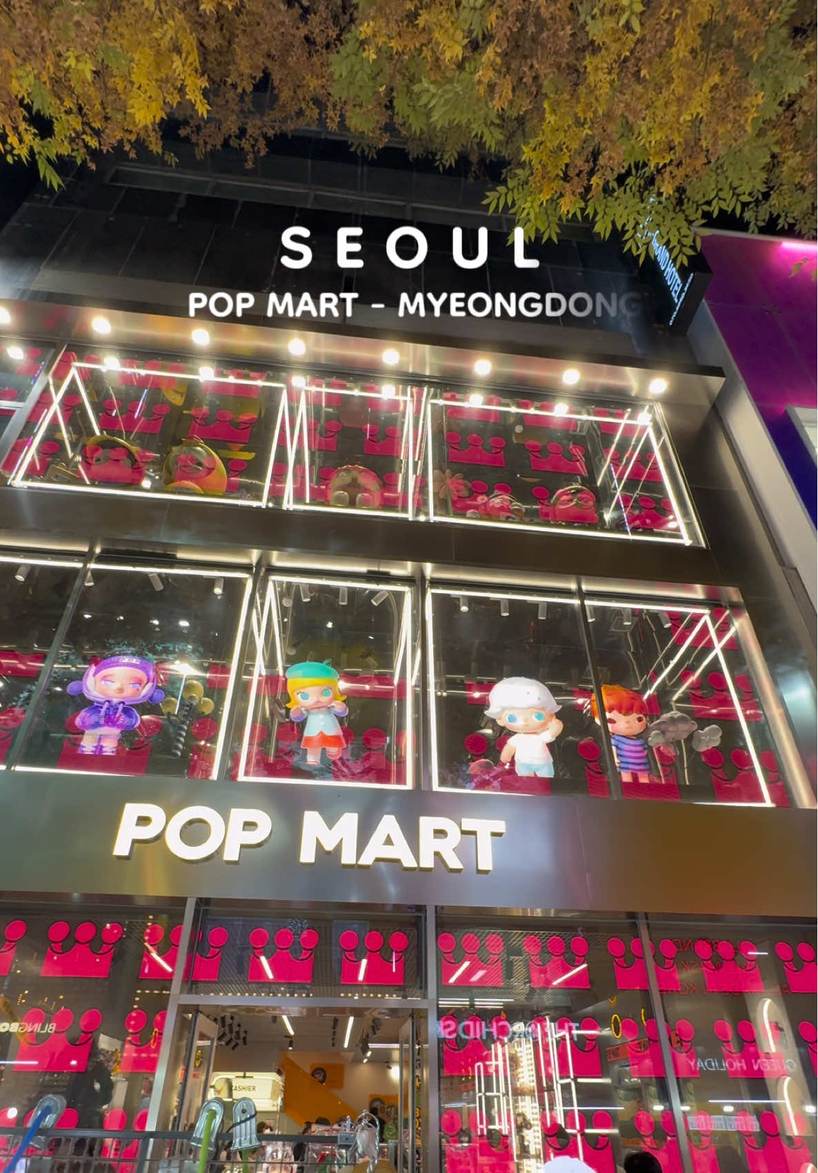 Pop Mart in Myeongdong.  Pop Mart is a market-leading entertainment company with various hottest characters.  📍52 Myeongdong 2-gil, Jung District, Seoul #labubu #popmart #popmartglobal #popmartkorea #fyp #molly #themonster #plushtoys #foryou #korea #foryoupage #seoul #southkorea 