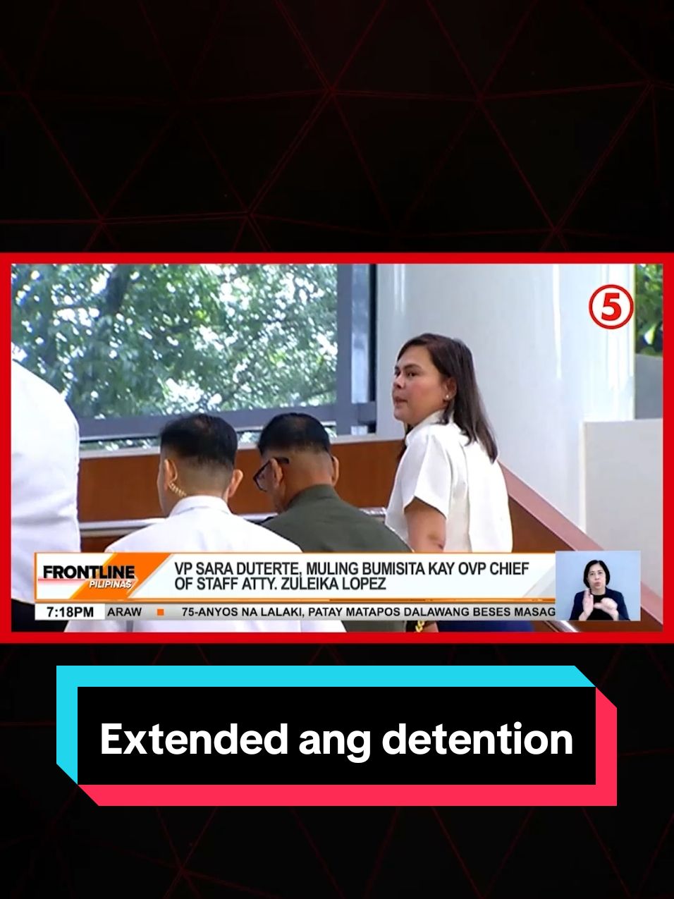 Pinalawig ng Kamara nang 10 araw ang detention order kay #OVP chief of staff Zuleika Lopez habang nananatili pa rin siya sa ospital. Patuloy naman ang pagdalaw ng ilang personalidad, kabilang si Vice Pres. #SaraDuterte, kay Lopez. #News5 #FrontlinePilipinas #NewsPH #BreakingNewsPH 