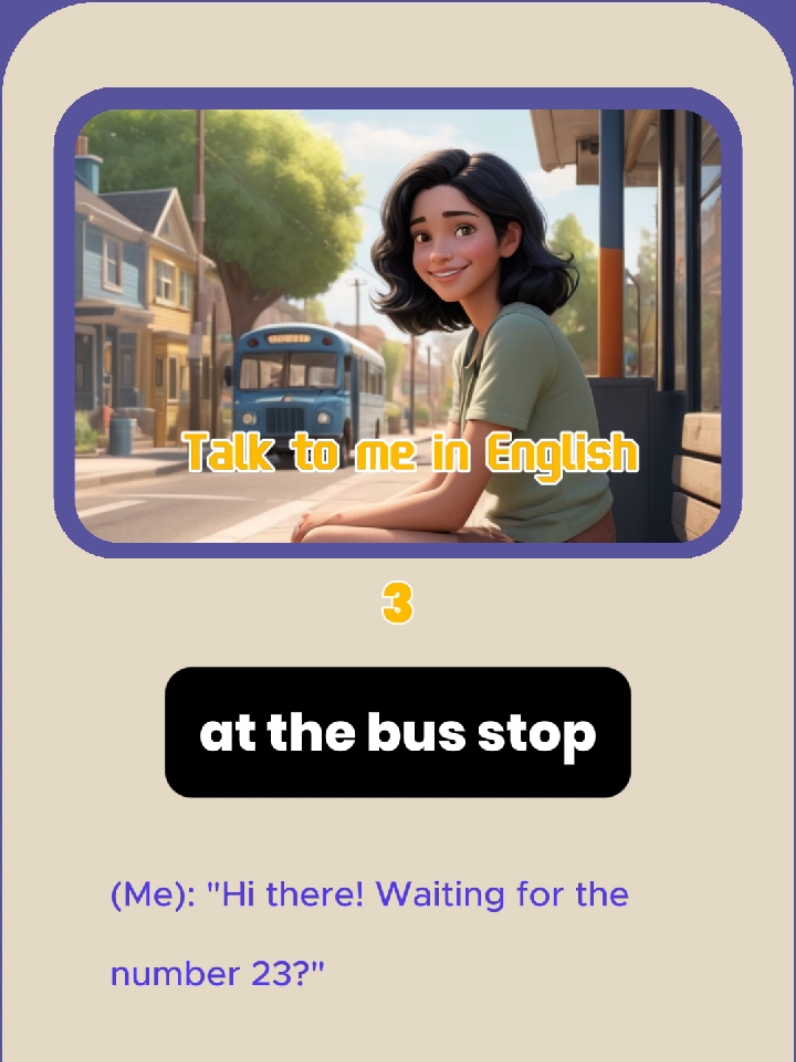 at the bus stop. #practiceenglish #spokenenglish #conversation #speakenglish #LearnOnTikTok