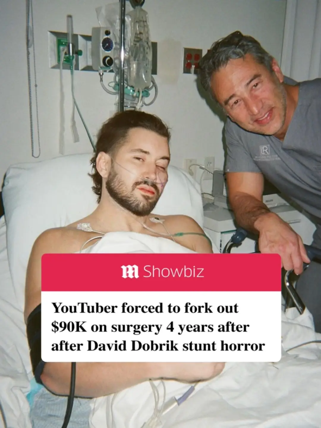 YouTuber Jeff Wittek has been forced to pay $90,000 for eye surgery, four years after he allegedly sustained severe injuries when he crashed into an excavator while being swung from its arm for a David Dobrik video. Wittek, 34, was seen holding onto a rope hung from the arm of a spinning excavator, which Dobrik was operating, in the since-deleted video from June 2020. He initially appeared to be in control as he whirled around the machine over water, but when it accelerated he lost control. Wittek could then be seen colliding into its metal arm and falling into the water below. Following the incident, Wittek said that his skull was left shattered in nine places, that he broke his foot and hip, tore a ligament in his leg, and almost lost his eye. He has since posted on social media that he is continuing to suffer the effects of the prank, sharing photos on Friday of an eye surgery he had to undergo to fix his double vision. He later revealed that he had to pay $90,000 out-of-pocket for the surgery, as Dobrik has allegedly failed to pay him for damages from the stunt, but he said the surgery 'was worth every penny.' Wittek is now suing Dobrik for 'general negligence and intentional tort' as he seeks $10million in damages for the prankster's stunt. He has alleged that Dobrik's actions caused him to rack up hospital bills from extensive surgeries, and forced him to miss out on work, according to the suit acquired by TMZ. It also claims that the stunt was Dobrik's idea, and that his operation of the excavator lead to Wittek's extensive injuries.  Read more at DailyMail.com  #youtube #daviddobrik #youtuber #influencer #hospital #operation #jeffwittek #money #viral 