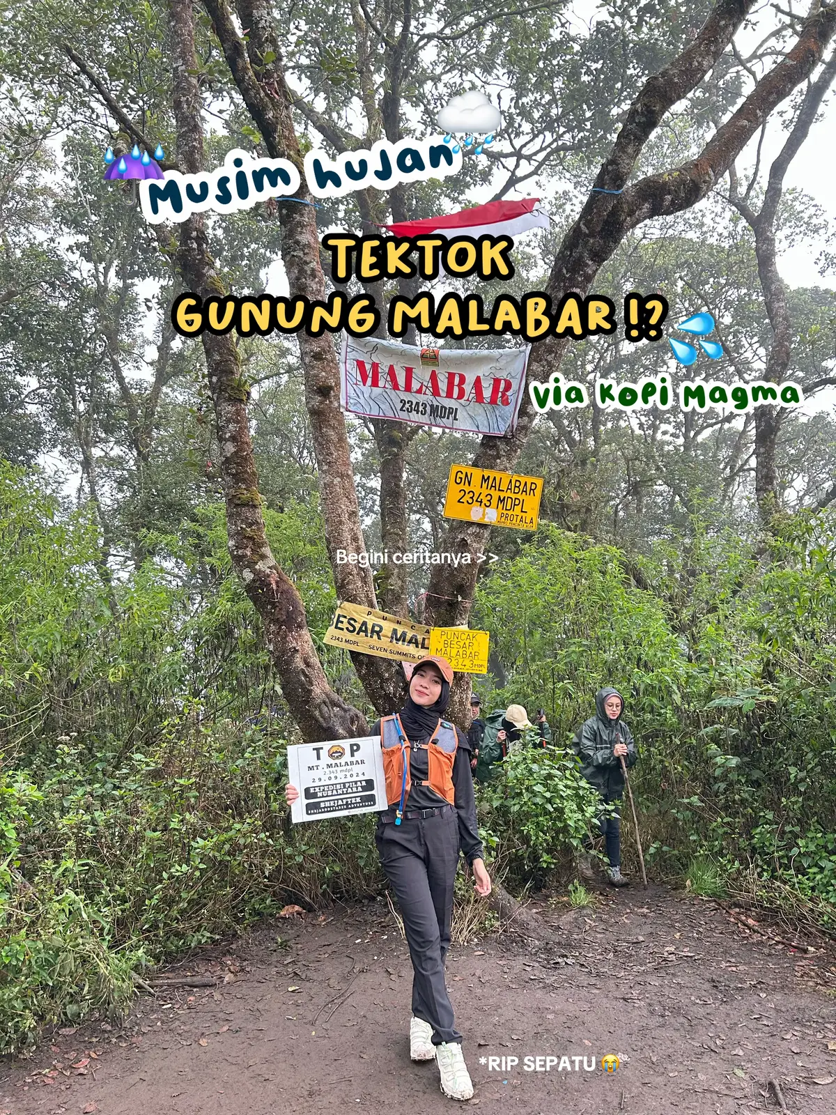 Hujan2 tapi tetep seru tektokan gunung malabar 🌱🫶🏻 #pendakigunung #tektokgunung #gunungmalabar #pendaki 