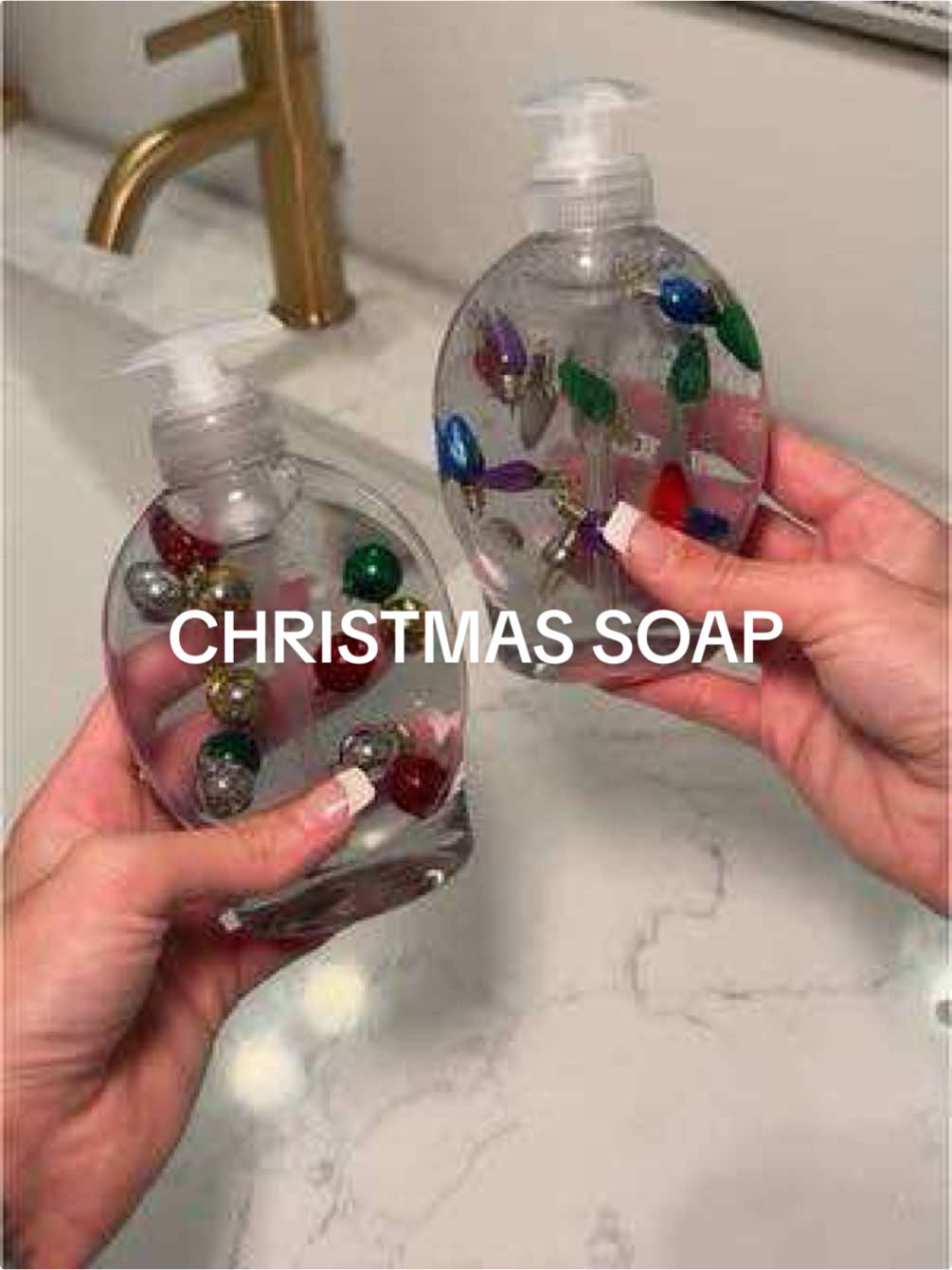 Easy DIY Christmas soap! #christmas #DIY #christmasdecor #christmassoap #holidays #christmastiktok #MomsofTikTok #momtips #momlife 