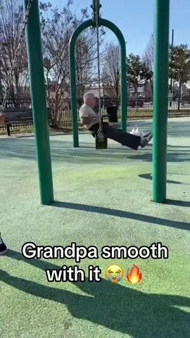 Bro hit that 🤣🤣 @Mr .Sanchez 🤍 #grandpa #school #playground #grandparents #stunt 