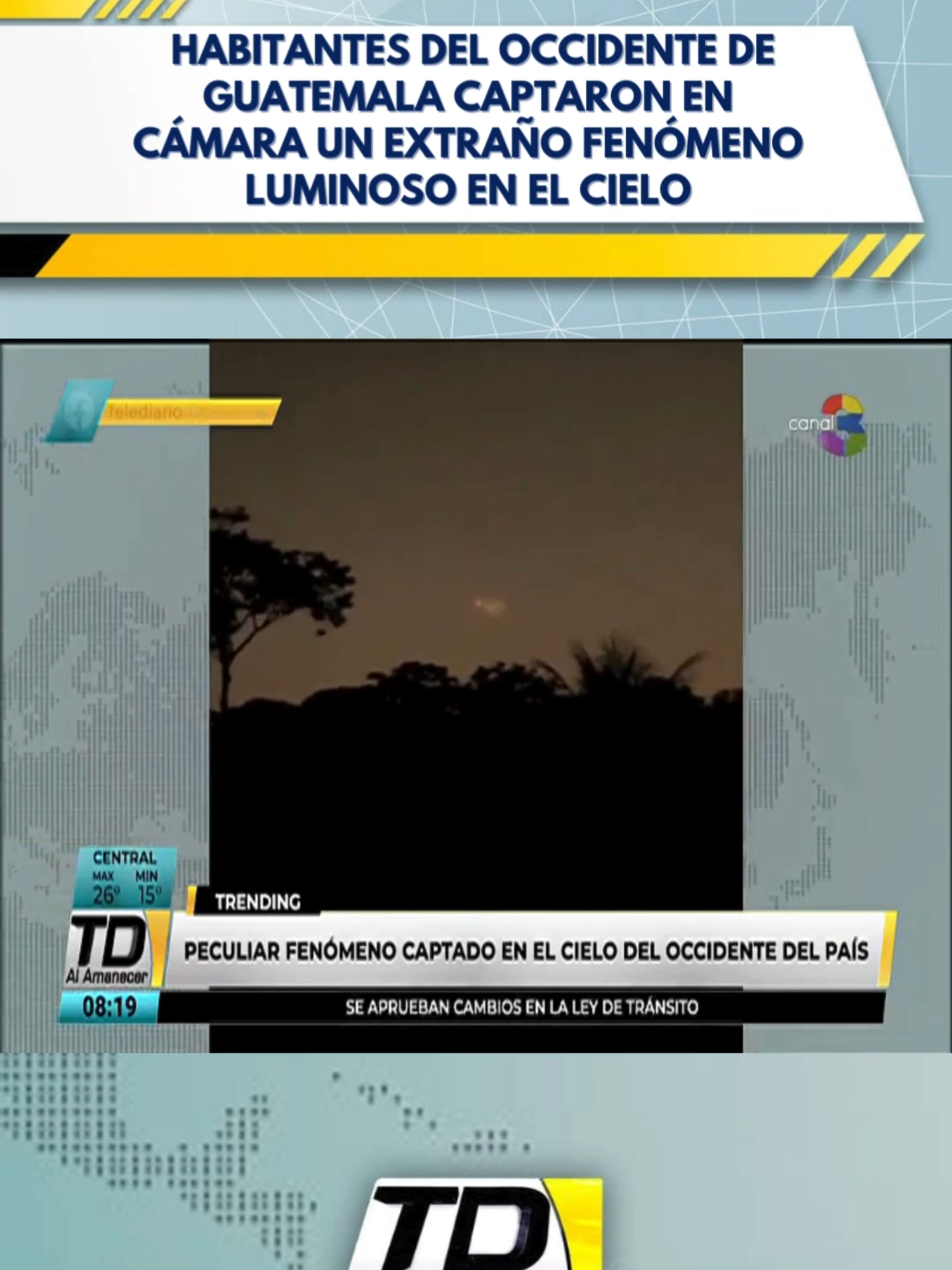 ¿Qué era eso en el cielo?, habitantes del occidente de Guatemala captaron en cámara un extraño fenómeno luminoso en el cielo