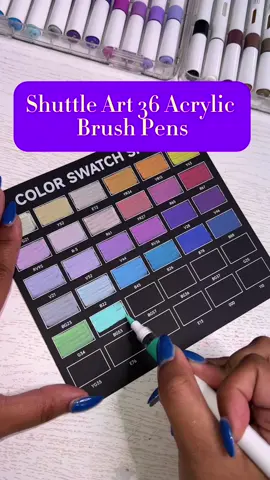 These are worth the hype! @Shuttle Art  #shuttleart #acrylicmarkers #colortok #coloring #swatching #swatchcards #tiktokshopblackfriday