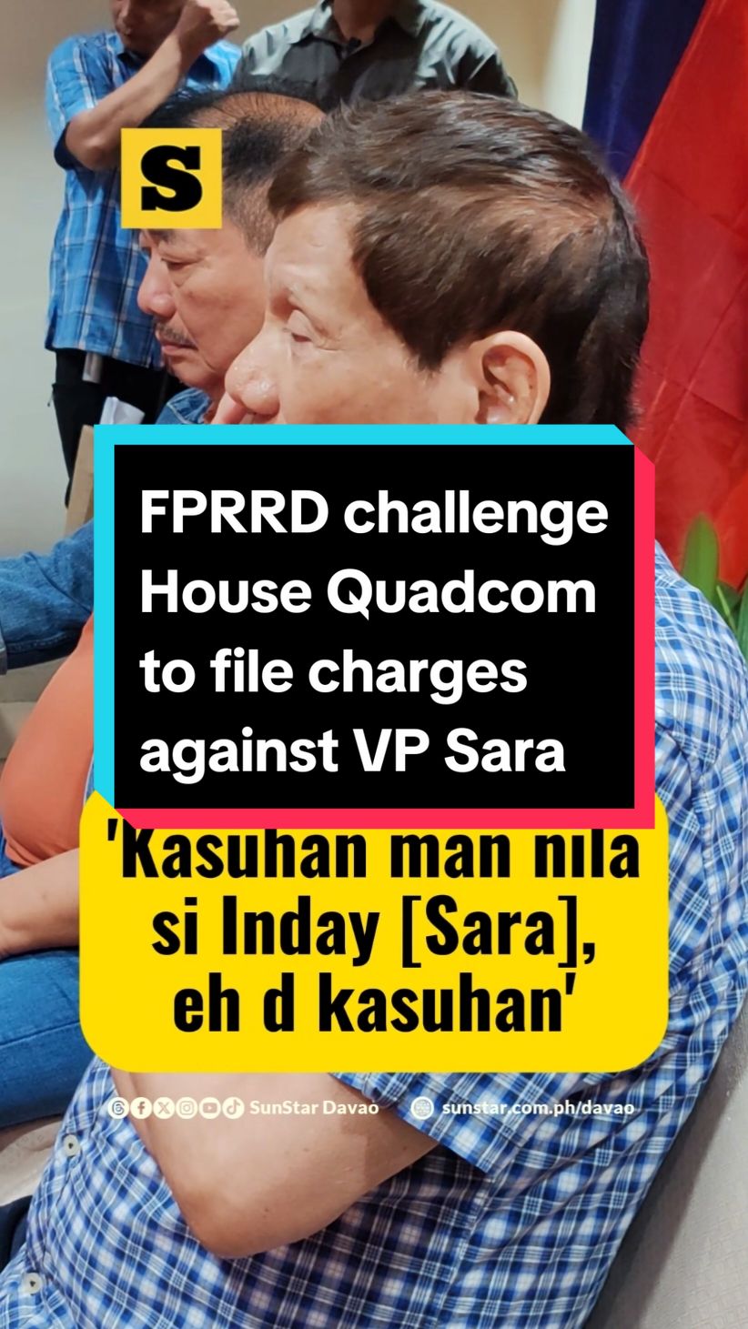 Former President #RodrigoDuterte expressed confidence in his daughter, Vice President #SaraDuterte , to rise above the #allegations against her. He also challenged the House #Quadcom to take action, urging them to file charges if they have evidence of misuse of the Office of the Vice President’s #confidentialfunds . Via Ralph Llemit, SunStar Davao #AllYouNeedToKnow