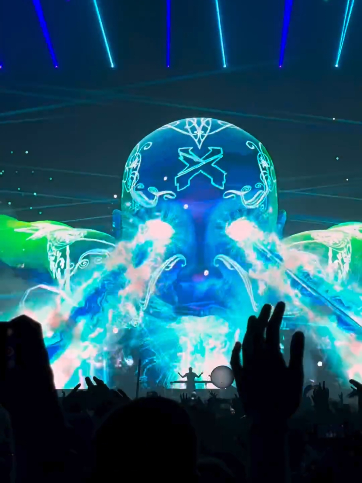 Crazy Excision Visual Impressive And Scaryy 😮💙🔥 Epic  #ravetok #electronicmusic #rave #edm #hardtechno #excision #dimitrivegasandlikemike #dimitrivegas #basswell 