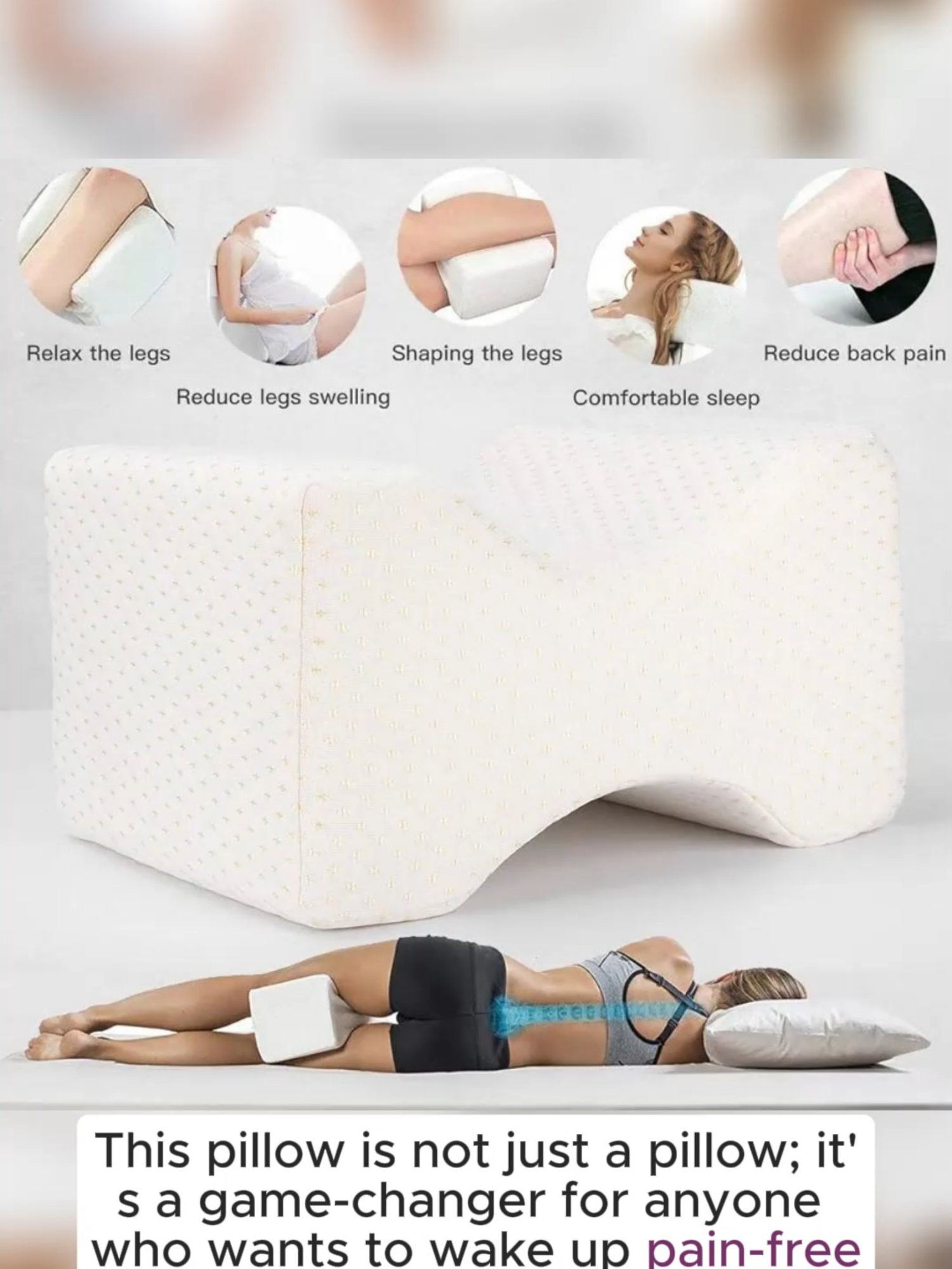 Memory Foam Leg Pillow for Side Sleepers – Contoured Knee Support Cushion for Sciatica, Back, and Hip Pain Relief | Ideal for Comfortable, Pain-Free Sleep #MemoryFoam #OrthopedicPillow #BetterSleep #SpinalAlignment #PainRelief #SideSleeper #comfort #UKDeals #TikTokShopping #HomeEssentials