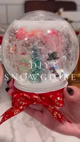 DIY Snowglobe ☃️🎄❄️ #christmasdiy #christmas #christmasdecor #holidayseason #christmascountdown #christmasdecorating #dollartree #dollartreediy #DIY #asmr #asmrtiktoks #asmrsounds 