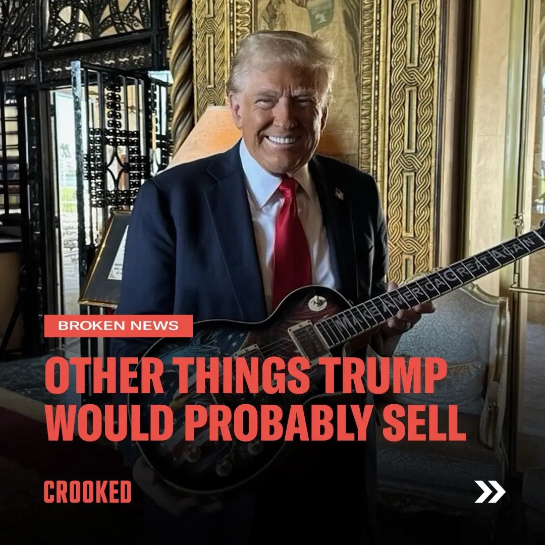 From the grifter who brought you Trump trading cards, Trump guitars, and Trump $2 bills. #CrookedMedia