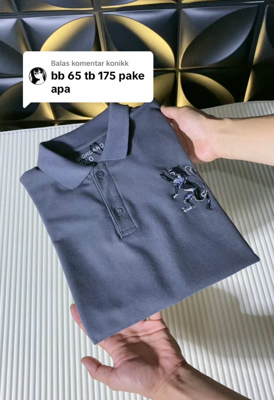 Membalas @konikk Polo Shirt   Premium original keren cuma 155rb bb 65 tb 175 silakan ambil ukuran ya ka #unboxing #poloshirt #kaospolopria 