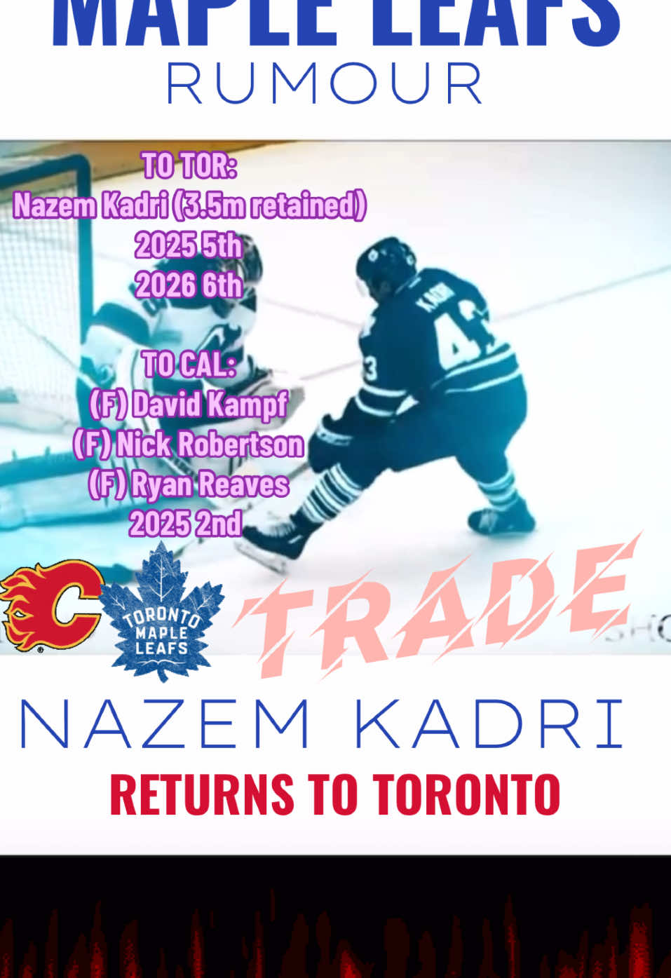 #traderumor #foryoupagе #mapleleafs #leafs #tml #torontomapleleafs #NHL #calgaryflames #flames #fyp #foryou #hockey #trickytrocca 