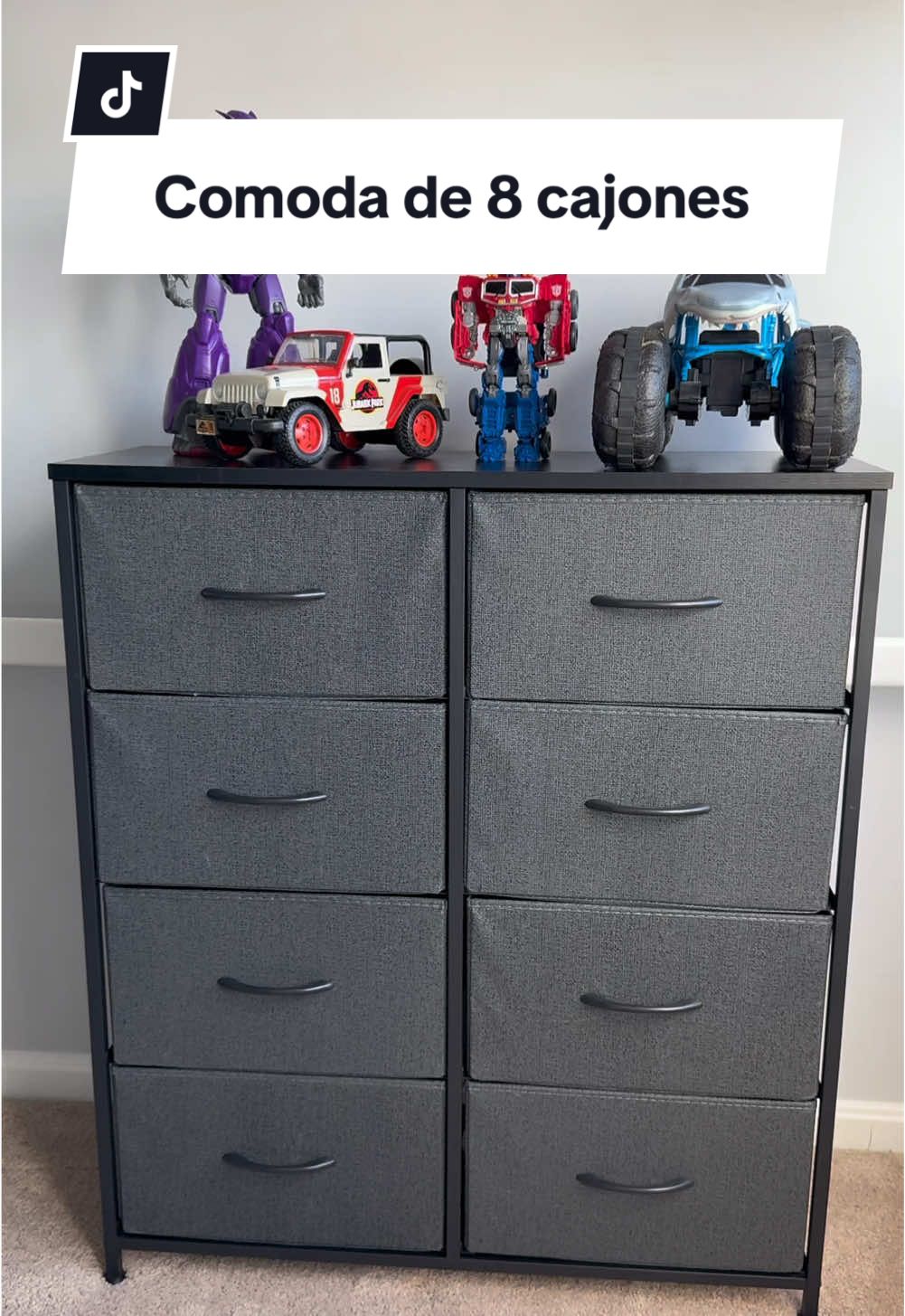 Cómoda de 8 cajones, organizador de a unidad de almacenamiento, cajonera para ropa, tocador alto y cofre para dormitorio, pasillo, sala de estar, dormitorio - marco de acero, tapa de madera #comoda #organizador #drawerdresser #tiktokshopcybermonday #tiktokshopblackfriday 