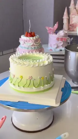 1min cake time #fyp #cakedecorating #caketutorial #cutecake #cakeforgirls 