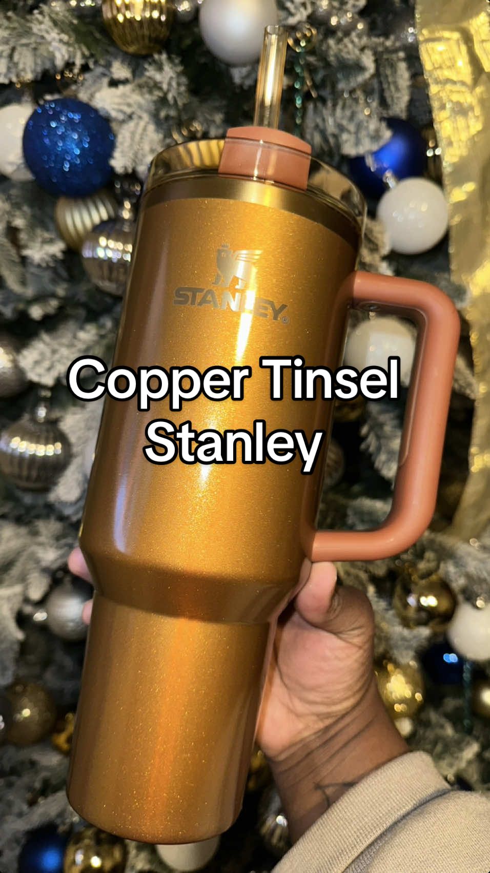 Copper Tinsel is sooo pretty 😍 #stanley #StanleyCup #coppertinsel #tumbler #tumblertok #unboxing 