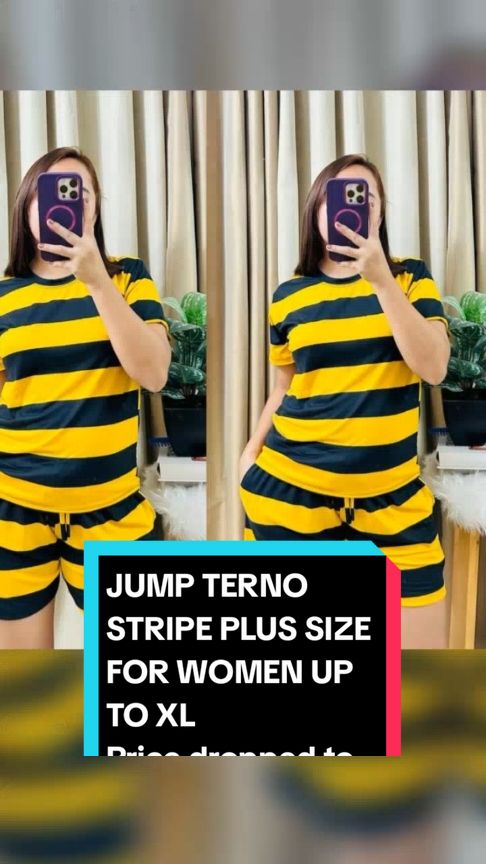 JUMP TERNO STRIPE PLUS SIZE FOR WOMEN UP TO XL Price dropped to just ₱139 pesos! Don't miss out! Tap the link below! #ternoforwomen #TikTokShop #tiktokph #tiktokaffiliate #TikTokFashion #tiktokfinds #LearnOnTikTok 