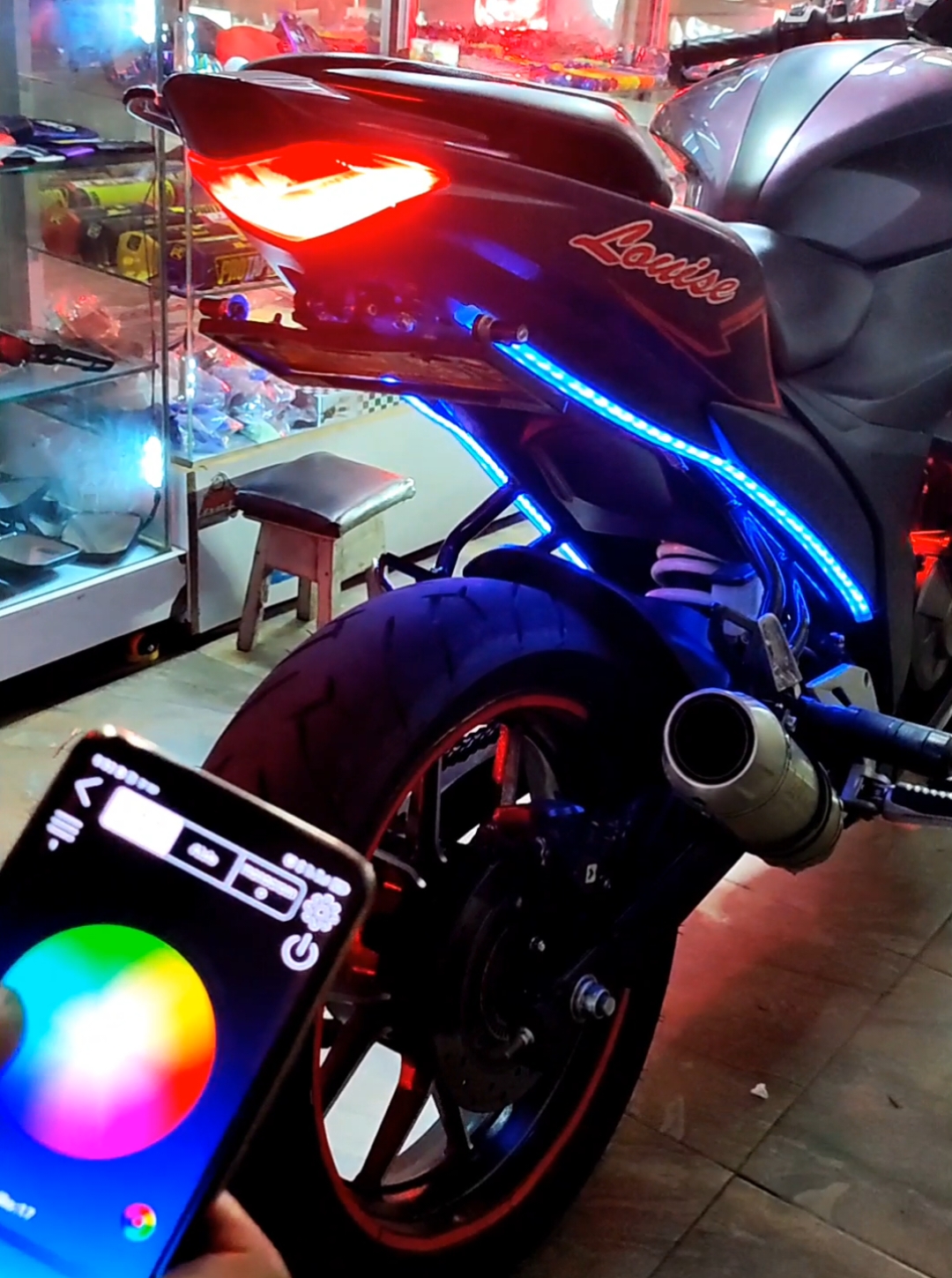 #motostuning cintas led rgb 3012212751- cr.15#40-30 Chapinero cali 📍🇨🇴  #parati #fyp #cali #led #rgb #gixxer #suzuki #motos #bike #colores #app #celular 