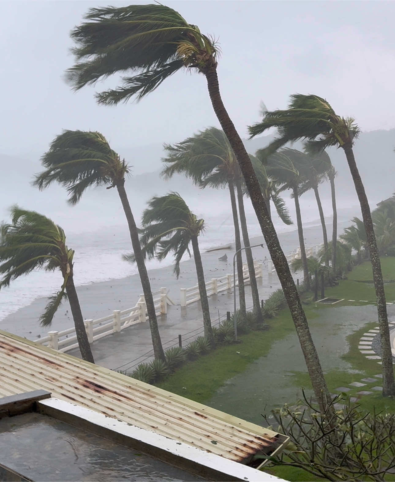 It’s all fine until it starts raining windows - a close call inside super typhoon Man-yi / Pepito #typhoon  #philippines 