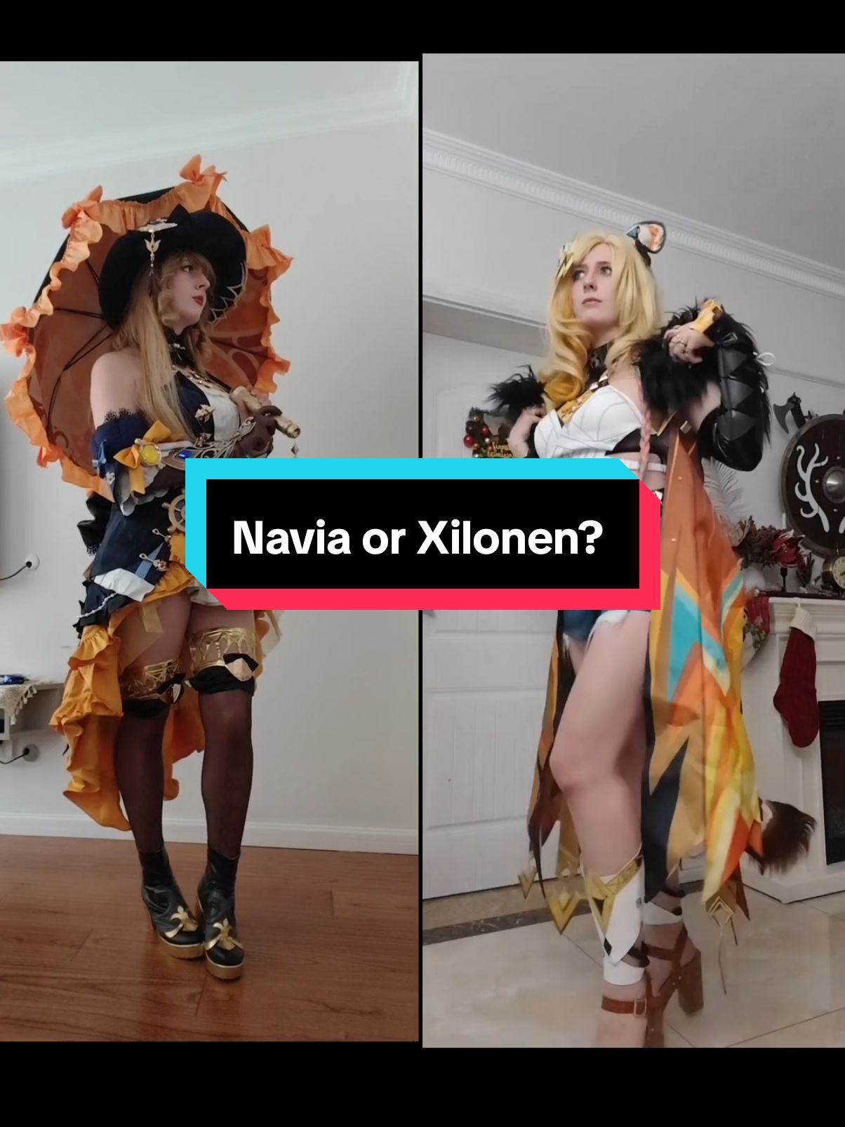 Not quite in sync but bear with me.... #cosplay #GenshinImpact #naviacosplay #naviagenshinimpact #navia #xilonen #xilonencosplayer 