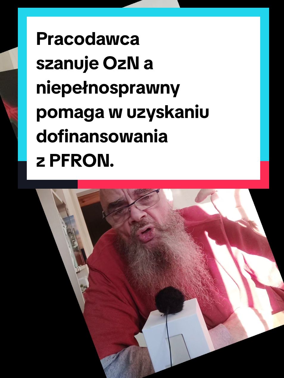 Pracodawca szanuje OzN a niepełnosprawny pomaga w uzyskaniu dofinansowania  z PFRON.