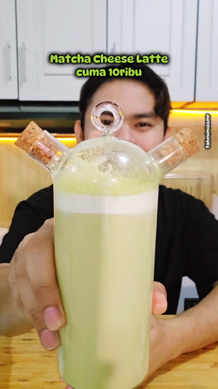 Matcha cheese latte botol gemoy part 4 #asmr #matcha #FoodTok #fahmimiasmr 