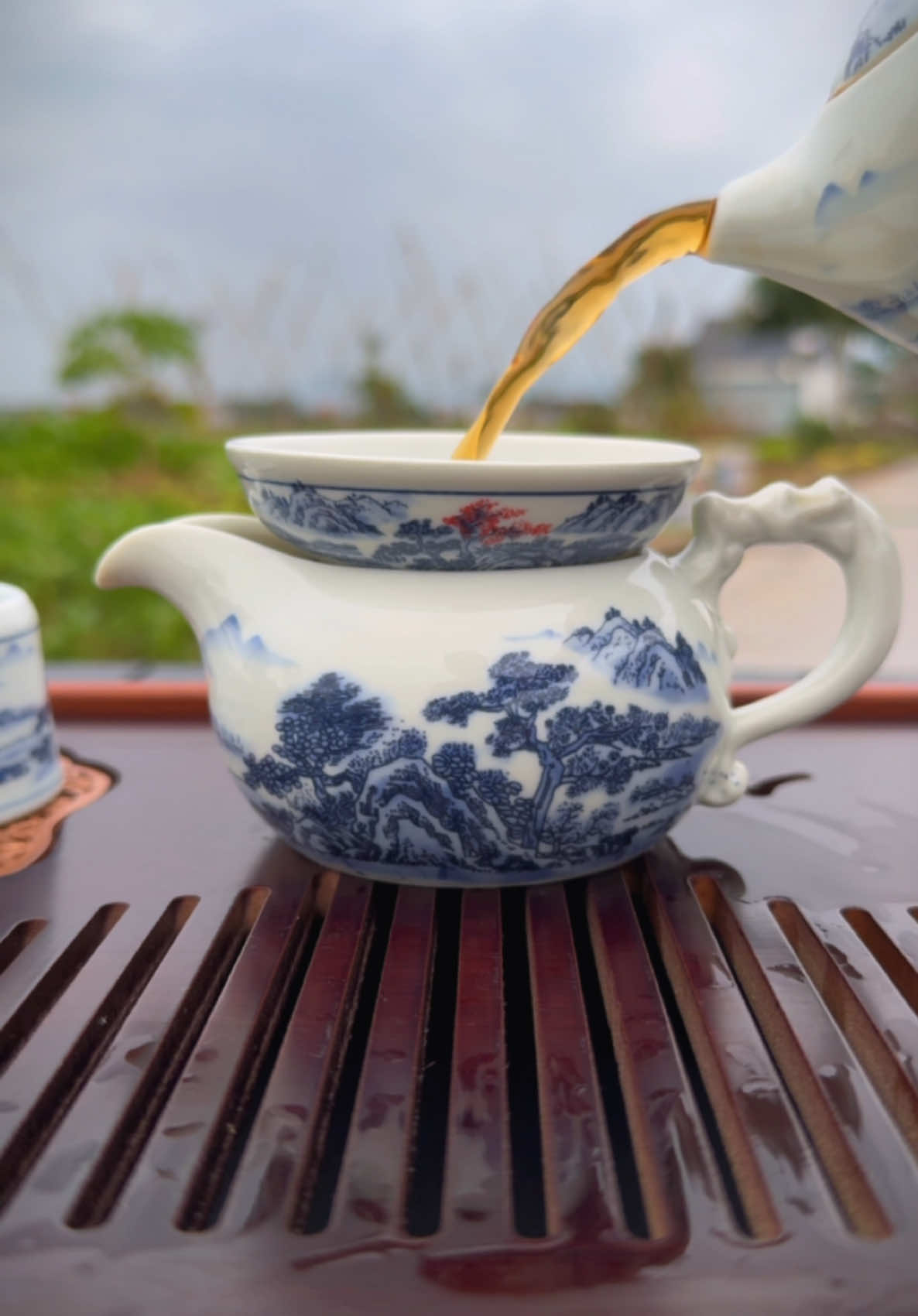 Bộ 10 món ấm chén hoạc tiết phong cảnh hữu tình #amtra #tra #xuhuong #xuhuongtiktok 